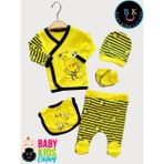Baby Kids Colors Yeni Doğan Bebek Taraftar Zıbın Takımı 5 Parça Pamuk - Yenidoğan - Fenerbahçe