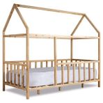 Baby Kinder 90 x 190 cm Çatılı Montessori Bebek Çocuk Karyolası - Ahşap