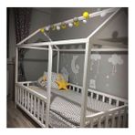 Baby Kinder Çatılı Beyaz Montessori Bebek & Çocuk Karyolası - 90 x 190 cm
