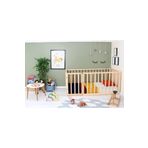 Baby Kinder Doğal Ahşap Montessori Bebek ve Çocuk Karyolası ve Oyun Alanı