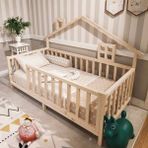 Baby Kinder Luxury Montessori Doğal Bebek ve Çocuk Karyolası - Çam - 60 x 120 cm