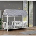 Baby Kinder Roofed Wh. Montessori Bebek & Çocuk Karyolası - 70 x 130 cm - Beyaz
