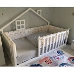 Baby Kinder Star Happy Montessori Bebek ve Çocuk Karyolası - 70 x 130 cm - Beyaz