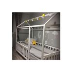 Baby Kinder Unisex Beyaz Çatılı Beyaz Montessori Bebek ve Çocuk Karyolası