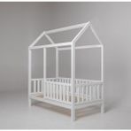 Baby Kinder Wh. Lovely Ahşap Montessori Bebek ve Çocuk Oyun Evi ve Karyolası - 100 x 200 cm - Beyaz