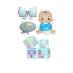 Baby Kutulu Mavi Erkek Bebek Hastane Odası Süsleme Balon Seti