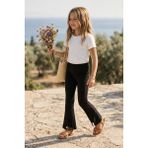Baby Lory Kids Store Kız Çocuk Ispanyol Paça Yırtmaçlı Tayt - Siyah - 5 - 6 Yaş