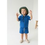 Baby Lory Kids Store Laciel Premium Keten Erkek Gömlek Şort Takım - Mavi
