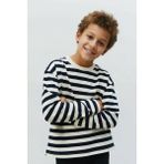 Baby Lory Kids Store Unisex Çizgili Sweat T-Shirt - Siyah