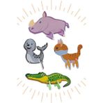 Baby Maket 4 Farklı Hayvan (Timsah, Fok, Gergedan, Kedi)