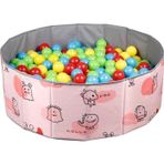 Baby Marine Katlanabilir Top Havuzu - Oyun Halısı + 150 Adet 4 Renk Top Hediye - Pembe