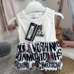 Baby Marka Moşino Desen Dijital Elbise Kız 9-36 Ay - Beyaz - Siyah - 18 Ay