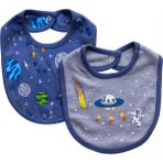 Baby Me Bebek Eğlenceli Baskılı Desenli Önlük 2 Adet Gezegen - Renkli - Standart