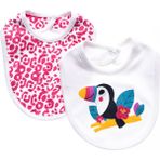 Baby Me Bebek Eğlenceli Baskılı Papağan Desenli Önlük 2 Adet - Standart - Renkli
