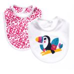 baby me Bebek Eğlenceli Baskılı Papağan Desenli Önlük 2 Adet