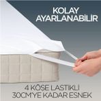 Baby Meva Mikrofiber Su Sıvı Geçirmez Alez | Yatak Koruyucu | 4 Mevsimlik | 4 Köşe Lastik | - 70 x 110 cm - Beyaz