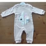 Baby Mii Sevimli Tavşan Desenli Ponponlu Sloganlı Paçası Çıtçıtlı Tulum - 9 Ay - Açık Somon