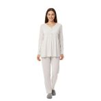baby mom Baby Mom Anne Pijama Takımı Düğmeli V Yaka Uzun Kol