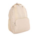 baby mom Küpeli Bebek Bakım ve Seyahat Sırt Çantası Unisex - Bej