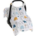 Baby Plus Müslin Ana Kucağı Örtüsü - Beyaz - Gri