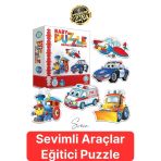 Baby Puzzle Sevimli Araçlar Eğitici Öğretici İnce Motor Beceri Ebeveyn El Göz Koordinasyon