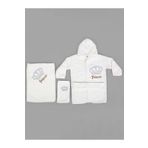 Baby Shez %100 Pamuk Yenidoğan Bebek Çocuk Bornoz Havlu Takımı Set
