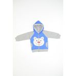 Baby Slon Kids Clup Kışlık 3 iplik şardonlu fermuarlı kapüşonlu çift cepli ayıcık nakışlı erkek bebek sweatshirt hırka