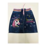 Baby Slon Kids Clup Mevsimlik Kot Cute Unıcorn Atlı Kız Çocuk Etek