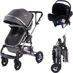 Baby Storch - Seyahat Sistem Bebek Arabası 3 In 1 - Gri - Siyah