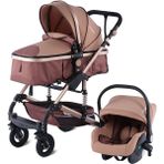 Baby Storch - Seyahat Sistem Bebek Arabası 3 In 1 - Kahve/gold Renk - Kahverengi - Gold