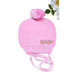 Baby Taşlı Kız Bebek Triko Bere PEMBE STANDART