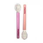 Baby Time BT113 Krem Pembe 2'li Silikon Mama Kaşığı