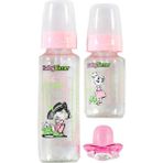 Baby Time Pembe 3'lü Cam Biberon Set