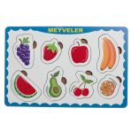 Baby Toys Montessori Ahşap Meyveler Bebek Puzzle