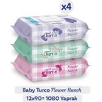 Baby Turco 12x90'lı Flower Bunch Islak Havlu