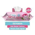 Baby Turco 24x90 Adet Gül Kokulu Bebek Islak Mendil