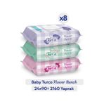 Baby Turco 24x90'lı Flower Bunch Islak Havlu