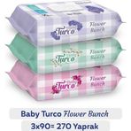 Baby Turco 3x90'lı Flower Bunch Islak Havlu