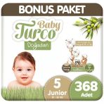 Baby Turco 5 Beden Bebek Bezi Bonus Paket 92X4 368 Adet