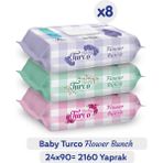 Baby Turco 90'lı Flower Bunch Islak Havlu
