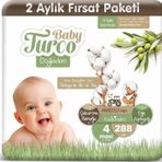 Baby Turco Bebek Bebek Bezi 2 Aylık Paket 4 Numara 8-14 kg 288 Adet