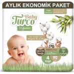 Baby Turco Bebek Bezi Aylık Paket 4 Numara 8-14 kg 192'li
