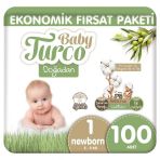 Baby Turco Doğadan No:1 Yenidoğan 100 Adet Bebek Bezi