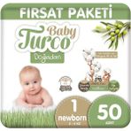Baby Turco Doğadan No:1 Yenidoğan 50 Adet Bebek Bezi