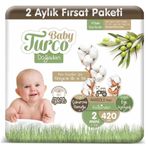 Baby Turco Doğadan No:2 Mini 420 Adet Bebek Bezi