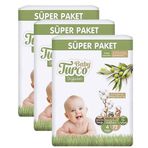 Baby Turco Doğadan No:4 Maxi 216 Adet Bebek Bezi