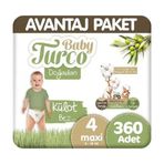 Baby Turco Doğadan No:4 Maxi 360 Adet Külot Bebek Bezi