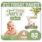 Baby Turco Doğadan No:4 Maxi 82 Adet Bebek Bezi