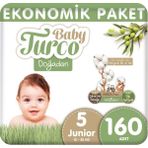 Baby Turco Doğadan No:5 Junior 160 Adet Bebek Bezi