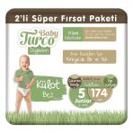 Baby Turco Doğadan No:5 Junior 174 Adet Külot Bebek Bezi